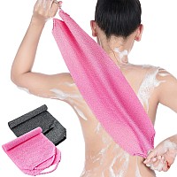 Back Scrubber For Shower Exfoliating Washcloth Back Cloth Body Extended Length Scrubber Towel Nylon Exfoliating Stretchable Pull