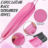 Back Scrubber For Shower Exfoliating Washcloth Back Cloth Body Extended Length Scrubber Towel Nylon Exfoliating Stretchable Pull