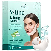 V-Line Mask 5 PcS- chin Strap for Double chin for Women & Men - Double chin Mask -V Shape Face Tape chin and Neck Mask for Skin Firming and Tightening