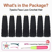 Faux Locs Crochet Hair Soft Locs 20 Inches 7 Packs Crochet Locs Crochet Hair Black Natural Wave Braids Hair Extensions Distresse