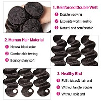 Aopusi Body Wave Bundles With Closure 18 20 2216 Inchfree Part Brazilian Virgin Hair Weave Bundles With Lace Closure Body Wa