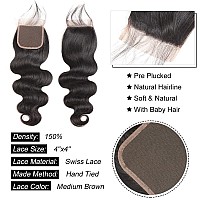 Aopusi Body Wave Bundles With Closure 18 20 2216 Inchfree Part Brazilian Virgin Hair Weave Bundles With Lace Closure Body Wa