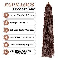 New Faux Locs Crochet Hair Soft Locs 7 Packs 36 Inch Locs Crochet Hair Pre Looped Distressed Goddess Locs Butterfly Locs Braids