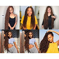 New Faux Locs Crochet Hair Soft Locs 7 Packs 36 Inch Locs Crochet Hair Pre Looped Distressed Goddess Locs Butterfly Locs Braids