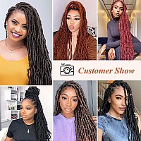 Faux Locs Crochet Hair 32 Inch Soft Locs Burgundy Crochet Hair 7 Packs Red Goddess Locs Braids Hair Extensions For Black Women and Girls (32 Inch (Packs of 7), BUG#)