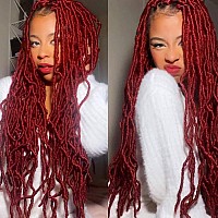 Aayubb Burgundy Soft Locs 26 Inch Faux Locs Crochet Hair Pre Looped Distressed New Locs 7 Packs Soft Locs Crochet Hair Long Godd