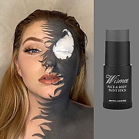 Wismee Dark Grey Face Paint Stick (0.76Oz) Non-Toxic Oil Based Face Makeup Body Paint Stick High Pigmented Body Paint Stick Makeup Caryons for Halloween Special Effect Sfx Makeup