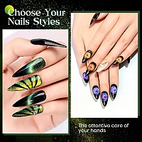 Mizhse 9D Cat Eye Gel Nail Polish Magnetic Gel Polish Set 10 Ml 6 Colors With 2 Magnets Chameleon Magic Galaxy Effect Nail Pol