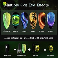 Mizhse 9D Cat Eye Gel Nail Polish Magnetic Gel Polish Set 10 Ml 6 Colors With 2 Magnets Chameleon Magic Galaxy Effect Nail Pol