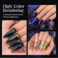 Mizhse Reflective 9D Cat Eye Gel Nail Polish Glitter Magnetic Gel Polish Set With 2 Magnet Sticks Chameleon Magic Effect Holog