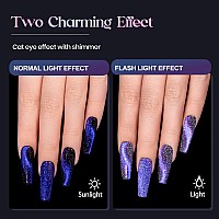 Mizhse Reflective 9D Cat Eye Gel Nail Polish Glitter Magnetic Gel Polish Set With 2 Magnet Sticks Chameleon Magic Effect Holog