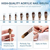 Shine Chance Acrylic Nail Brush Size 8 100 Real Kolinsky Art Nail Brush For Acrylic Powder Application Handmade Women Manicur