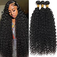 Seekomi Water Wave Human Hair Bundles 12A Brazilian Water Wave Bundles 24 26 28 Inch 3 Bundles Human Hair Water Wave 100 Unproc