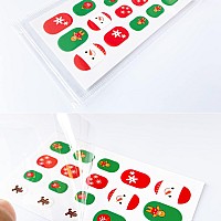 Christmas Nail Stickers Full Nail Wraps For Kids Self Adhesive Xmas Nail Polish Strips For Kids Girls Nail Art Decoration Fun Cu