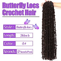 Butterfly Locs Crochet Hair4 Packs Faux Locs Crochet Hair 36 Inch Distressed Soft Locs Crochet Hair For Black Women 36 Inch 4P