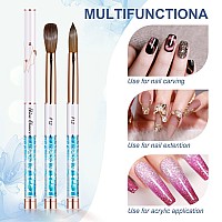 Shine Chance Acrylic Nail Brush Size 12 100 Real Kolinsky Art Nail Brush For Acrylic Powder Application Handmade Women Manicu