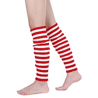 American Trends christmas Knit Leg Warmers for Women 80 styles clothing for Women Party Outfits 80s Accessories for Women girls Stripe Red White Stripe