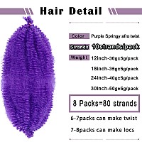 Marley Hair 12 Inch Pre Separated Springy Afro Twist Hair 8 Packs Marley Twist Braiding Hair For Faux Locs Crochet Hair Syntheti