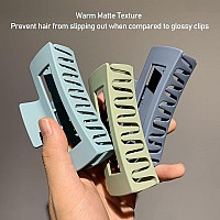 Nalodu Hair Claw Clips Large 4 Inch Matte No Slip Big Rectangle Jumbo Jaw Clip Clamp For Thick Hair Women 6 Pack