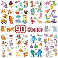 Metker 90 sheets (1000 patterns) Kids Waterproof Temporary Tattoos Children's Temporary Tattoo Toys,Unicorn Animals Suitable For Birthday Parties,Group Activities,Toy Patterns Goody Bag Stuffers