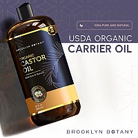 Brooklyn Botany Organic Castor Oil In Plastic Bottle For Hair Growth Eyelashes Eyebrows 100 Pure And Natural Carrier Oil