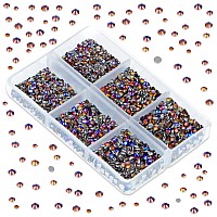 LPBeads 6000 Pieces Blue Volcano Non Hotfix Rhinestones 6 Sizes Round Crystal Glass Flat Back Rhinestones with Tweezers and Picking Pen for Nail Art Crafts Clothes Bags DIY