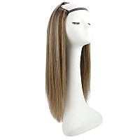 Full Shine Half Part Wig Human Hair Medium Brown And Honey Blonde Hair Pieces Clip Hair Extension Human Hair 20Inch U Part Wig 1