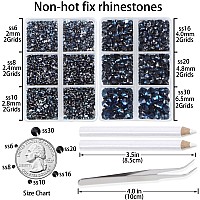 LPBeads 6000 Pieces Montana Non Hotfix Rhinestones 6 Sizes Round Crystal Glass Flat Back Rhinestones with Tweezers and Picking Pen for Nail Art Crafts Clothes Bags DIY