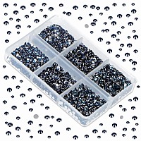 LPBeads 6000 Pieces Montana Non Hotfix Rhinestones 6 Sizes Round Crystal Glass Flat Back Rhinestones with Tweezers and Picking Pen for Nail Art Crafts Clothes Bags DIY