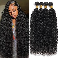 Seekomi Water Wave Human Hair 4 Bundles 12A Brazilian Water Wave Bundles 20 22 24 26 Inch Water Wave Bundles Human Hair 100 Unp