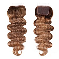 UNICE Body Wave Honey Blonde Highlight Human Hair 3 Bundles with 4x4 lace closure Free Part Ombre 12A Remy Human Hair Weave Extensions 18 20 22+16 Inch Closure