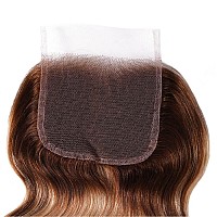 UNICE Body Wave Honey Blonde Highlight Human Hair 3 Bundles with 4x4 lace closure Free Part Ombre 12A Remy Human Hair Weave Extensions 18 20 22+16 Inch Closure