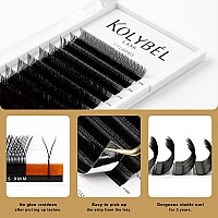 Kolybel Yy Eyelashes Extension Lashes Y Shaped 007Mm C Curl 12Mm Single Tray Lash Extension Easy Premade Fans 2D Soft Matte Bla