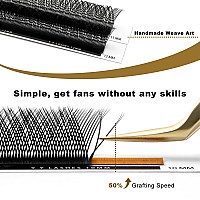 Kolybel Yy Eyelashes Extension Lashes Y Shaped 007Mm C Curl 12Mm Single Tray Lash Extension Easy Premade Fans 2D Soft Matte Bla