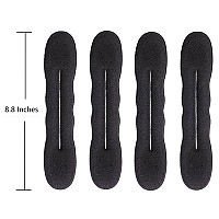 Styla Hair Black Magic Hair Bun Maker 4 Pack Large Foam Sponge Shaper Accessories Strong Flexible Reusable Twister For Updos