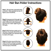 Styla Hair Brunette 4 Count Hair Bun Maker Accessories Large Foam Sponge Shaper For Easy Bun Twister Ballet Buns French Twist