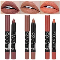 Bingbrush 3 Colors Longwear Lipstick Pack Set Matte Color Stick Ultimate Lip Crayon For Makeup Collection Nourishing Waterpro