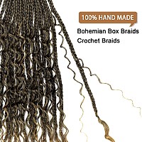 Goddess Box Braids Crochet Hair With Curly Ends 22 Inch Bohomian Box Braids Crochet Braids 8 Packs 3X Crochet Braids Synthetic B