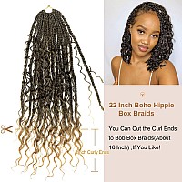 Goddess Box Braids Crochet Hair With Curly Ends 22 Inch Bohomian Box Braids Crochet Braids 8 Packs 3X Crochet Braids Synthetic B