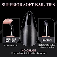 Gelike Ec 240Pcs Soft Gel Nail Tips Kit Clear Cover Full Nail Extensions Medium Almond Preshaped Acrylic False Gelly Nail T