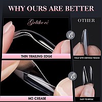 Gelike Ec 240Pcs Soft Gel Nail Tips Kit Clear Cover Full Nail Extensions Medium Almond Preshaped Acrylic False Gelly Nail T