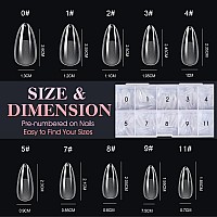 Gelike Ec 240Pcs Soft Gel Nail Tips Kit Clear Cover Full Nail Extensions Medium Almond Preshaped Acrylic False Gelly Nail T