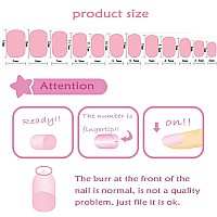 Laza 72Pcs Children Nails Press On Preglue Full Cover Gold Silver Glitter Pink Blue Shell Star Heart Short False Nail Kits For