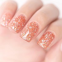 Rarjsm Glitter Gel Nail Polish Sparkly Peachy Pink Holographic Iridescent Gel Polish Chunky Soak Off Led Uv Curing Required Long