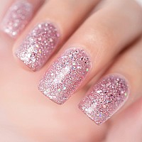 Rarjsm Nude Pink Glitter Nail Polish Chunky Iridescent 15Ml Shimmer Holographic Rainbow Effect Soak Off Led Uv Curing Required H