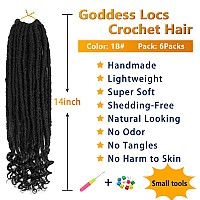 Goddess Locs Crochet Hair 6 Packs 14 Inch Straight Faux Locs Crochet Hair For Black Women Crochet Prelooped Curly Hair Soft Fa