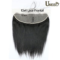 Uneed 13X4 Frontal Hd Lace Frontal 18 Inch Straight Frontal Human Hair Transparent Hd Frontal Closure 150 Density Natural Hairl