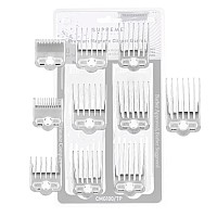 Supreme Trimmer Guide Combs for Clippers - Magnetic Hair Clipper Guards - 10 Cutting Lengths - CMG100 Frosted Transparent