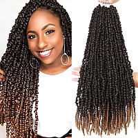 6 Packs Passion Twist Crochet Hair 24 Inch Prelooped Crochet Braids Pretwisted Spring Twist Crochet Hair For Black Women 24 Inc