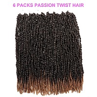 6 Packs Passion Twist Crochet Hair 24 Inch Prelooped Crochet Braids Pretwisted Spring Twist Crochet Hair For Black Women 24 Inc